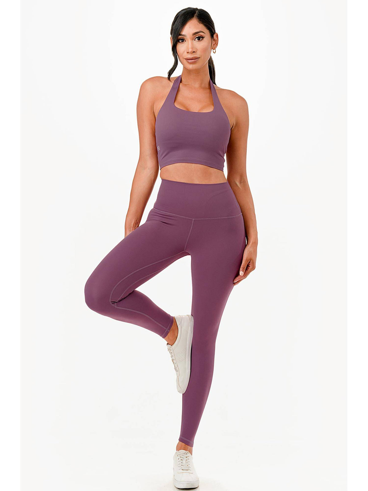 Purple Solid Divine Leggings | L90 - view 1