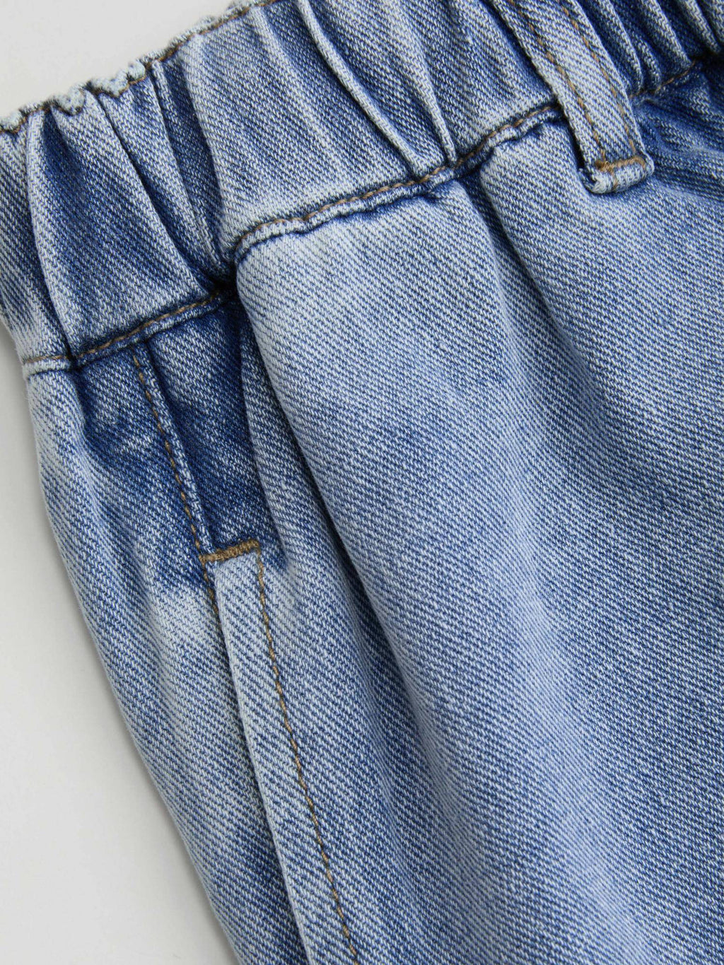 Blue Leslie Denim High Waist Solid Tie Front Wide Leg Jeans | WL90 - view 3