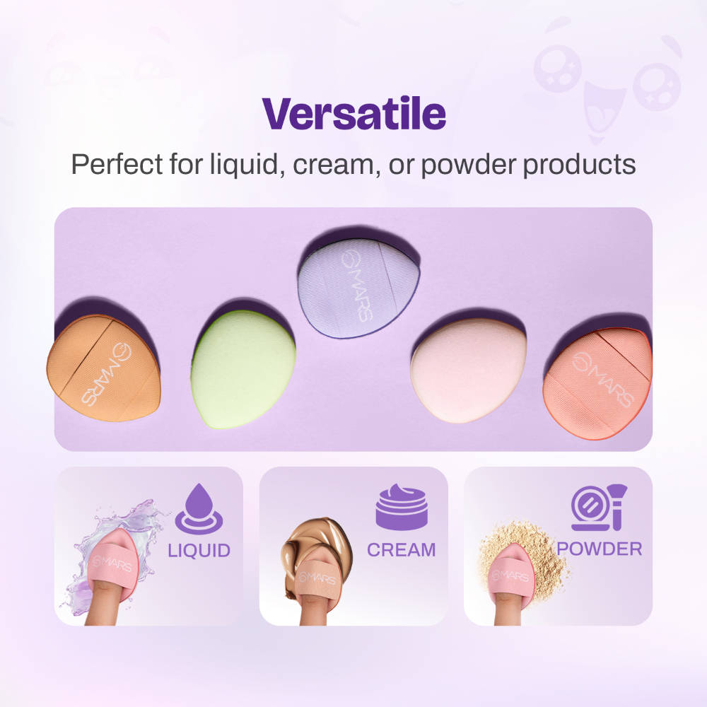 Finger Fits Mini Makeup Puffs For Multipurpose Makeup - Pack Of 5 | T32 - view 3