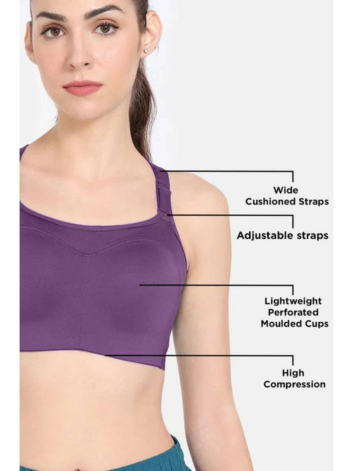 Zelocity High Impact Quick Dry Sports Bra - Castlerock | sb09 - view 30