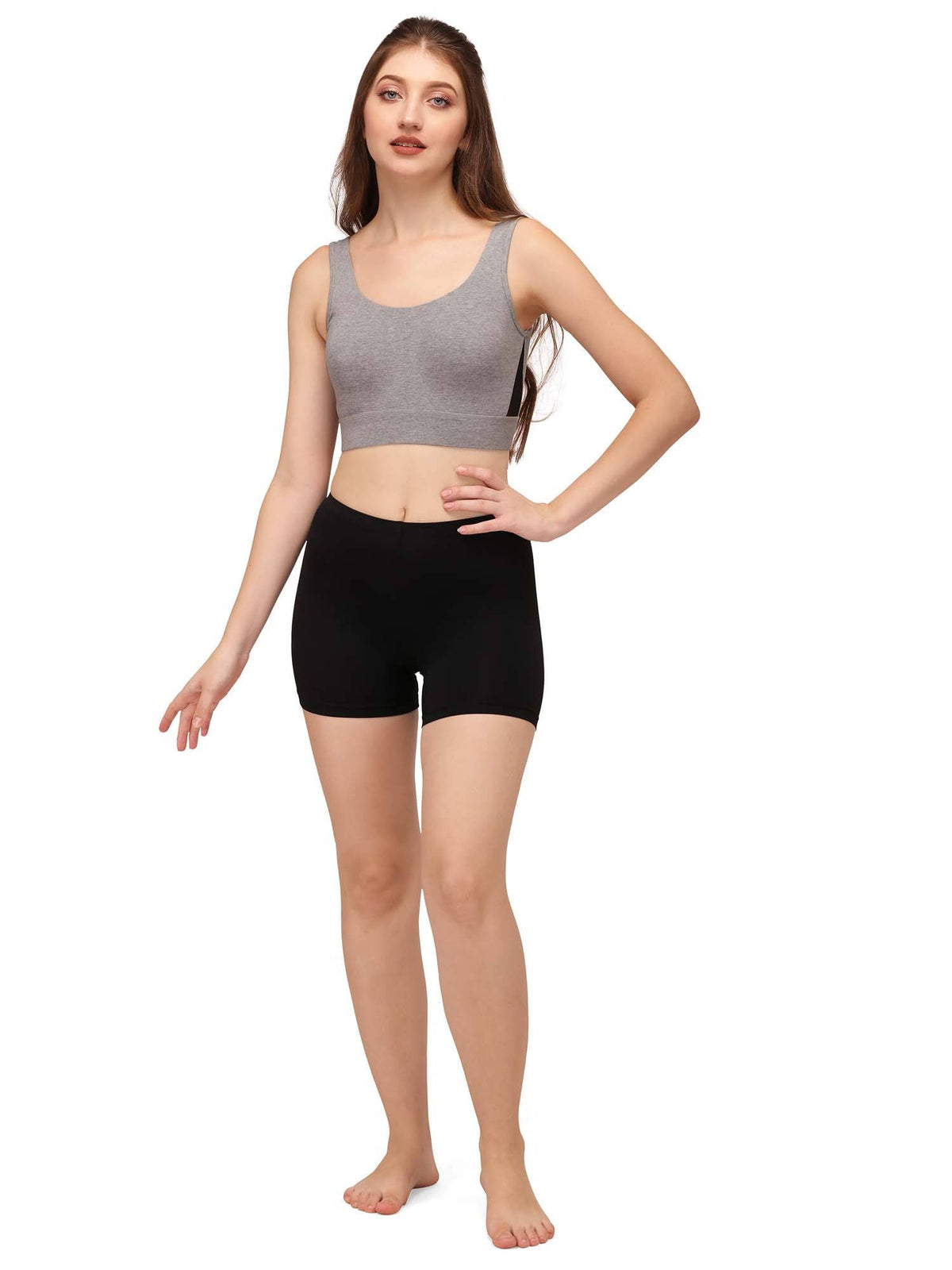 Mid Rise Soft Polyamide Spandex Mid Thigh Length Cycling Shorts - view 15