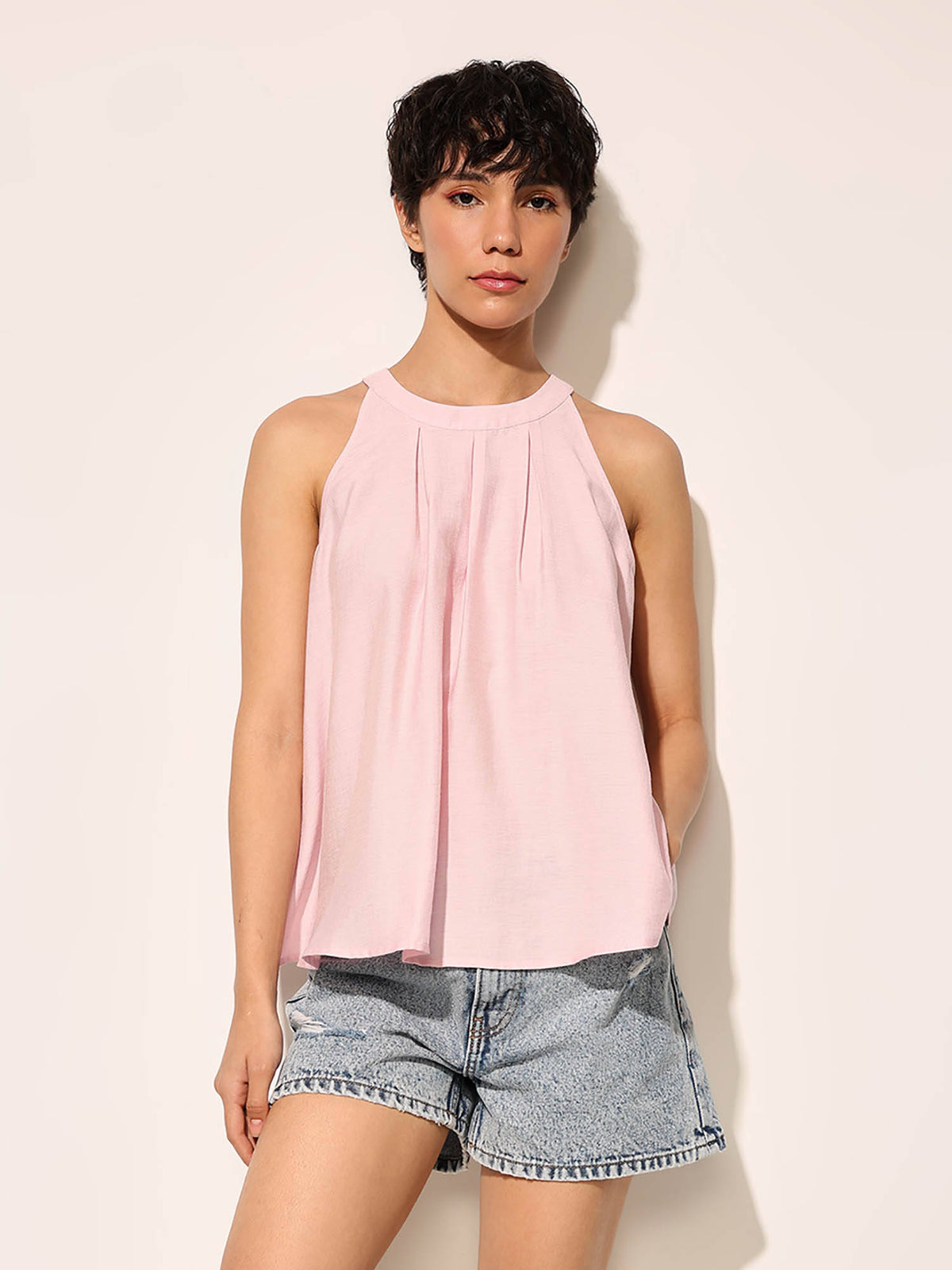Women Regular Fit Pink Top | HT67 - view 1