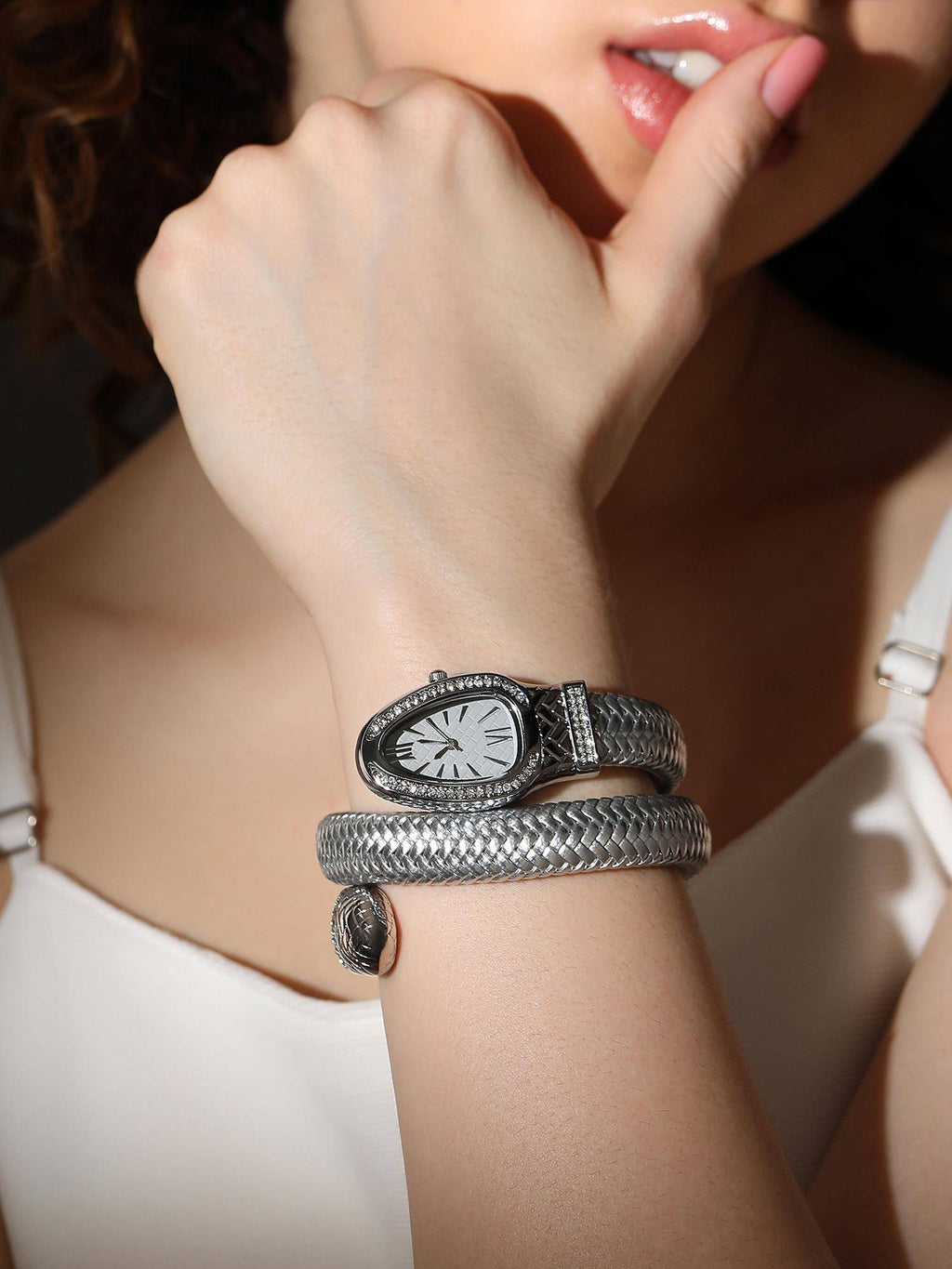 Women Oval Bracelet Silver Dial Analog Watch - | W92 - view 2