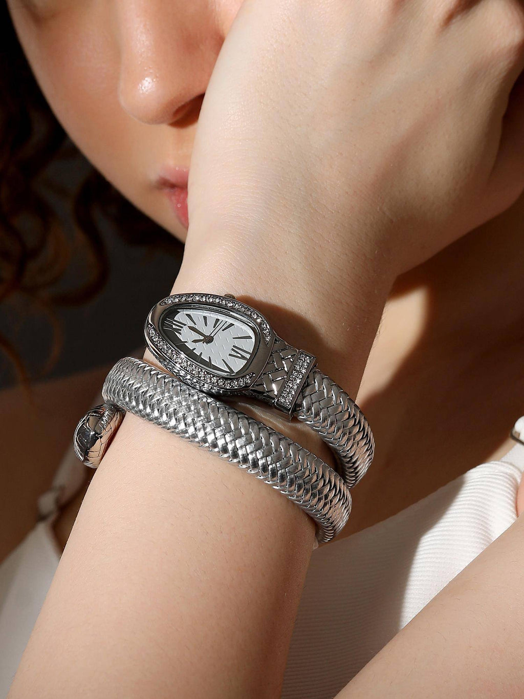 Women Oval Bracelet Silver Dial Analog Watch - | W92 - view 3