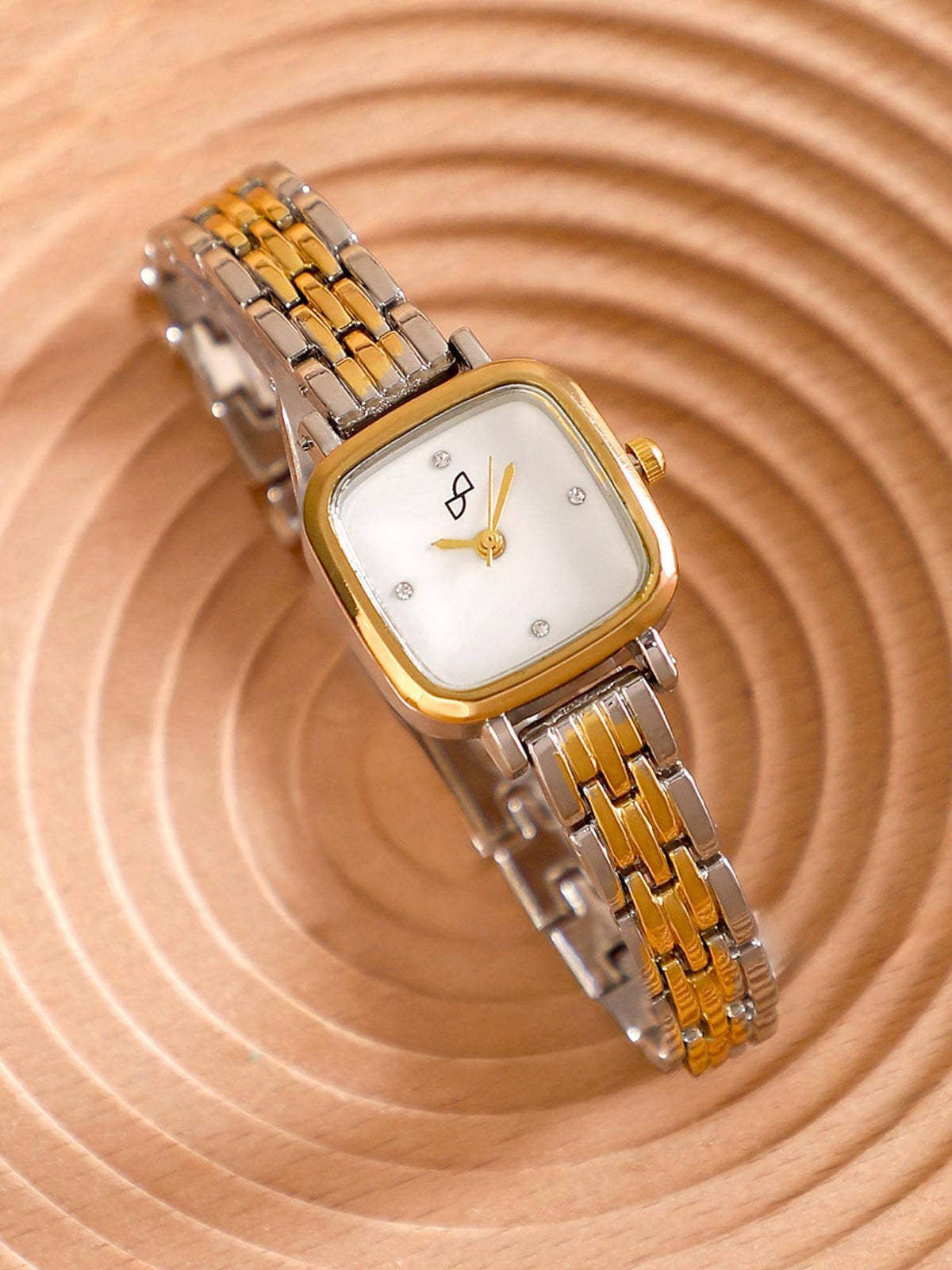 Women The Minimal Block Square White Dial Analog Watch - | W92 - view 6