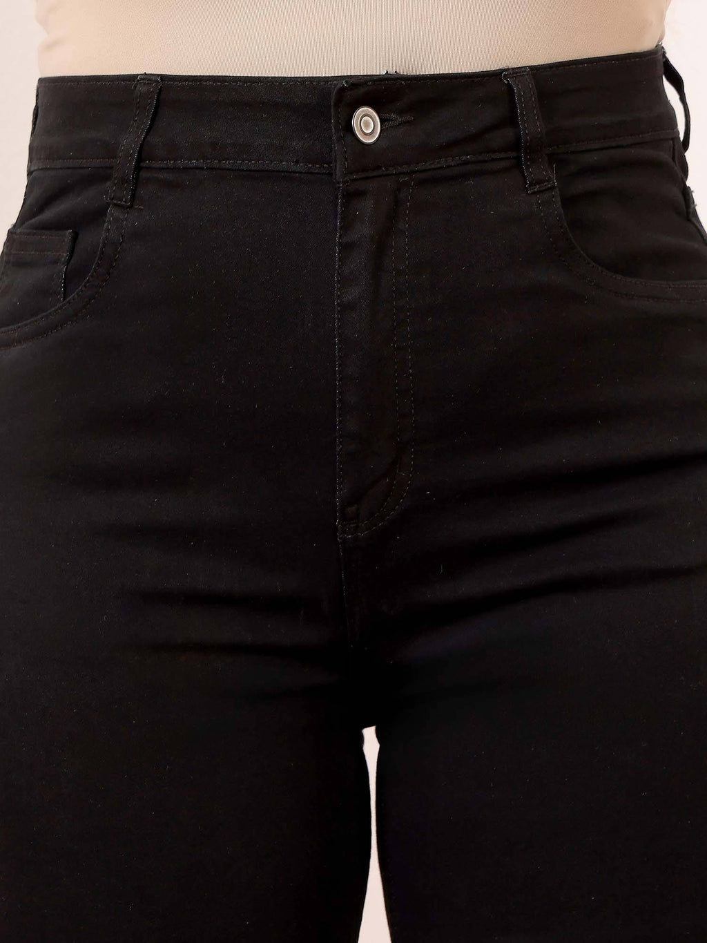 A+ Curve Collection Plus Size Women's Black Solid Regular Fit Jeans | ST23 - view 6