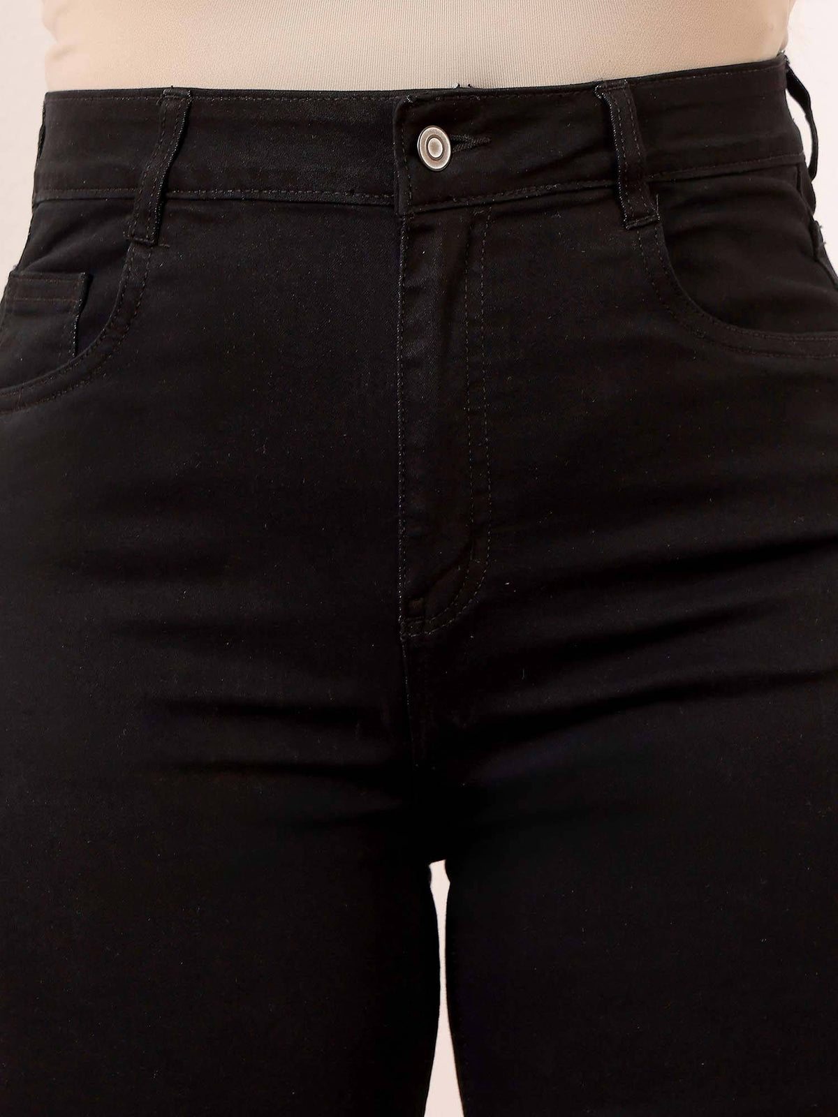 A+ Curve Collection Plus Size Women's Black Solid Regular Fit Jeans | ST23 - view 6