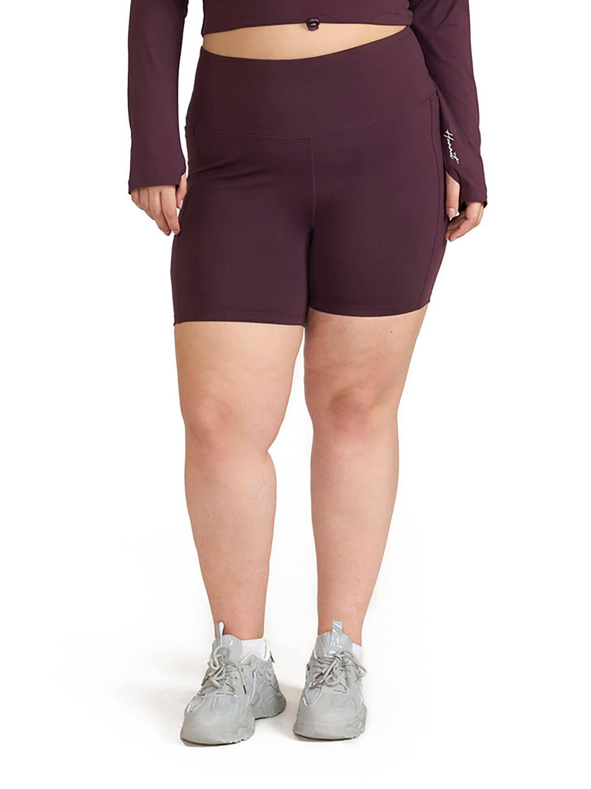 Taupe Zen High Waist 4 Way Stretch Cycling Shorts - view 52