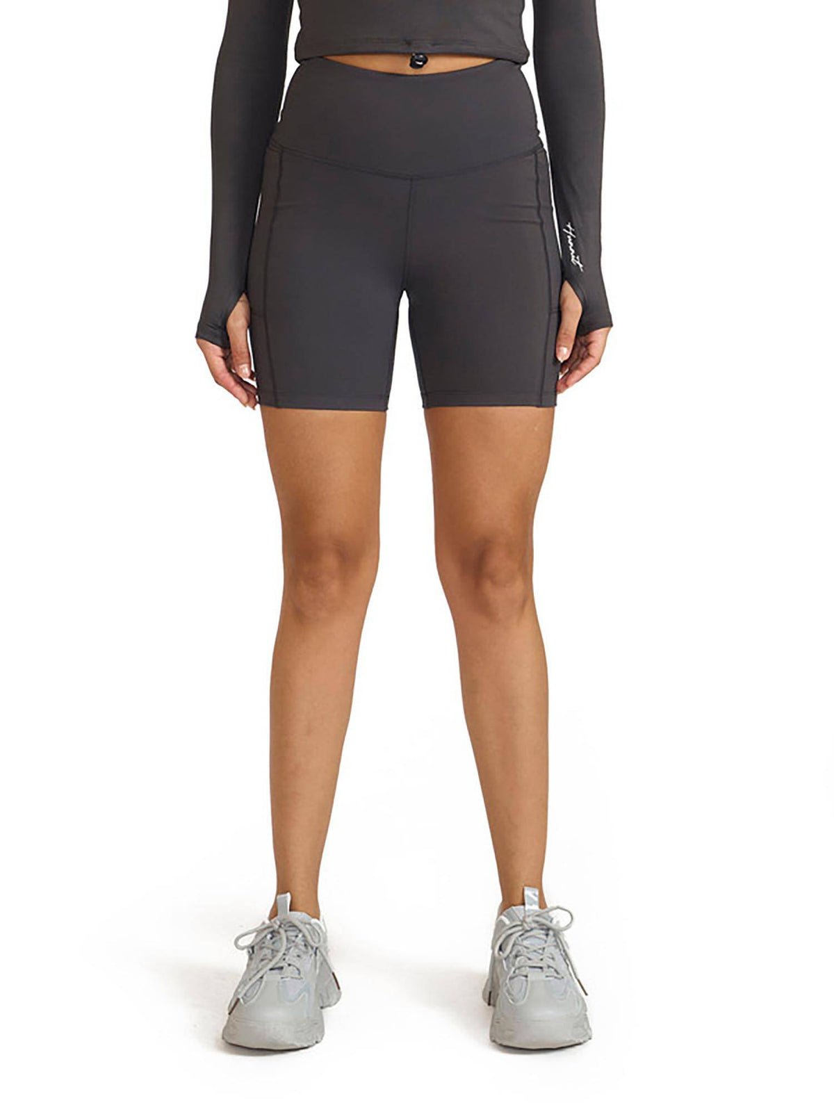 Taupe Zen High Waist 4 Way Stretch Cycling Shorts - view 40