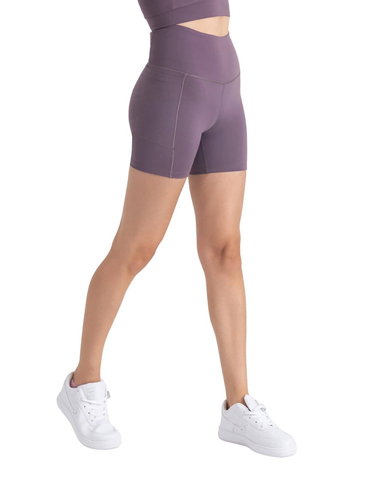 Taupe Zen High Waist 4 Way Stretch Cycling Shorts - view 14
