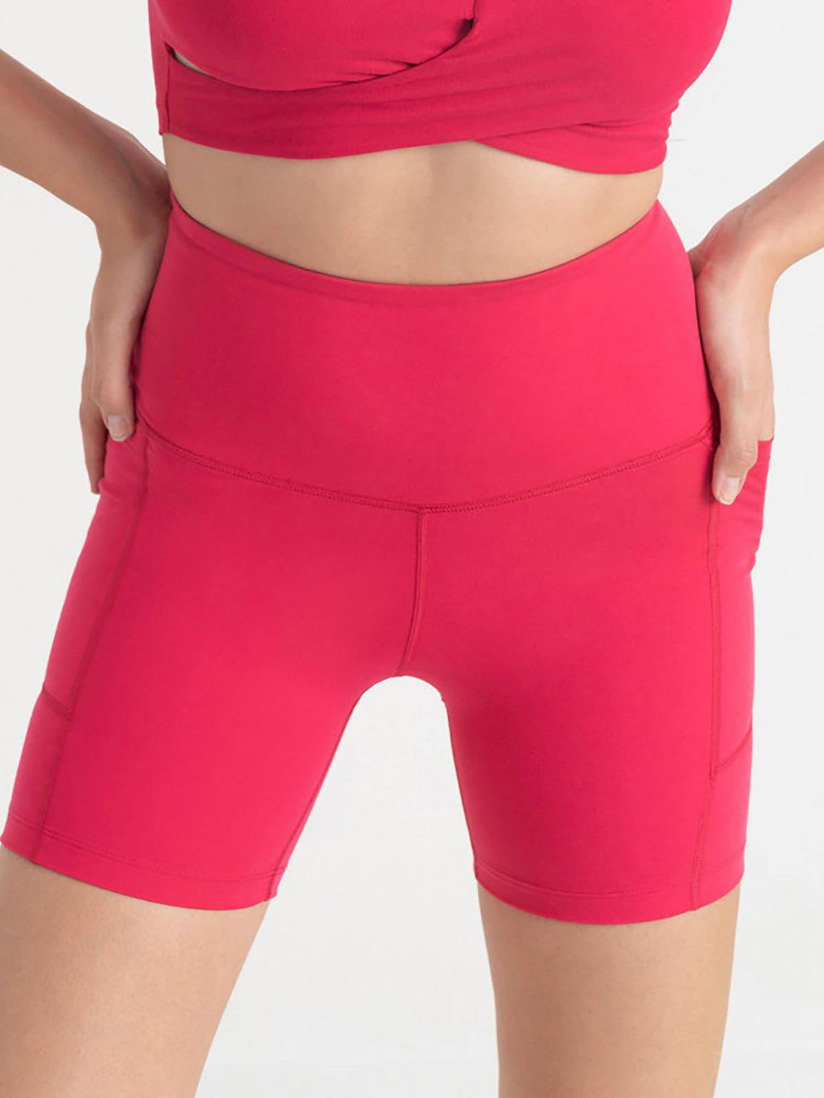 Taupe Zen High Waist 4 Way Stretch Cycling Shorts - view 46