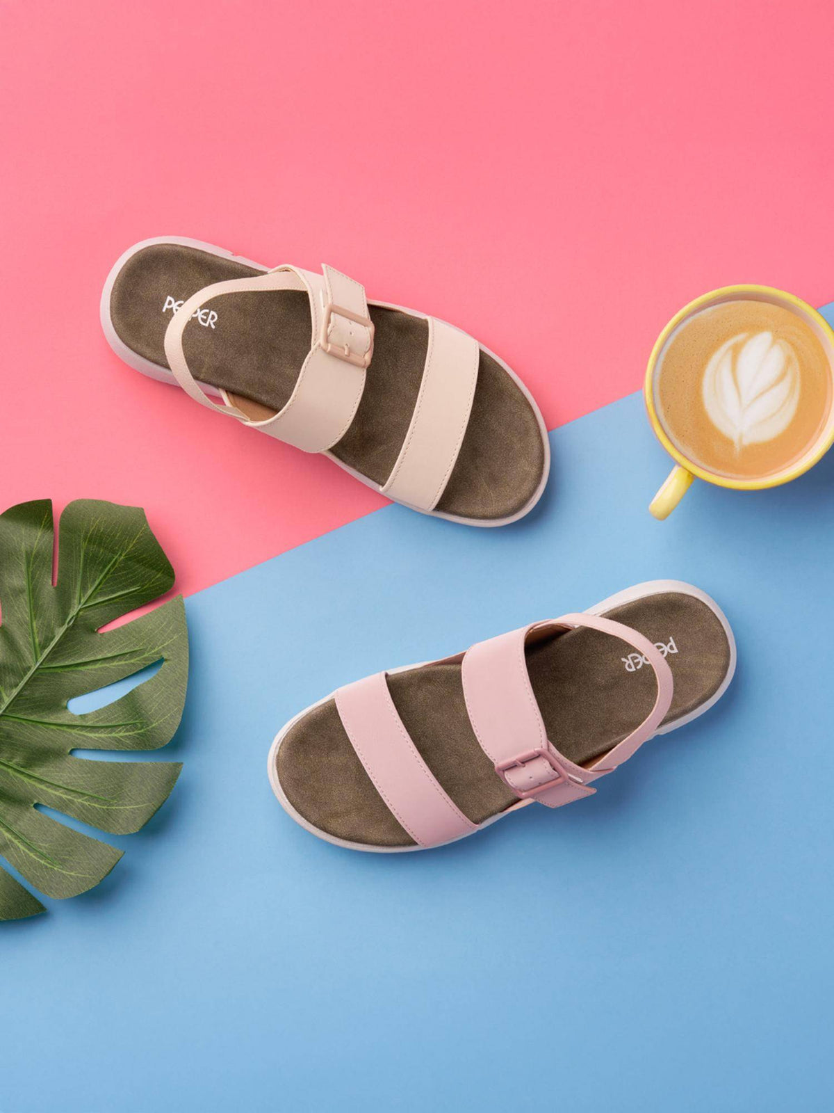 Women Buckle Round Toe Sandals- Cream | SD89 - view 6