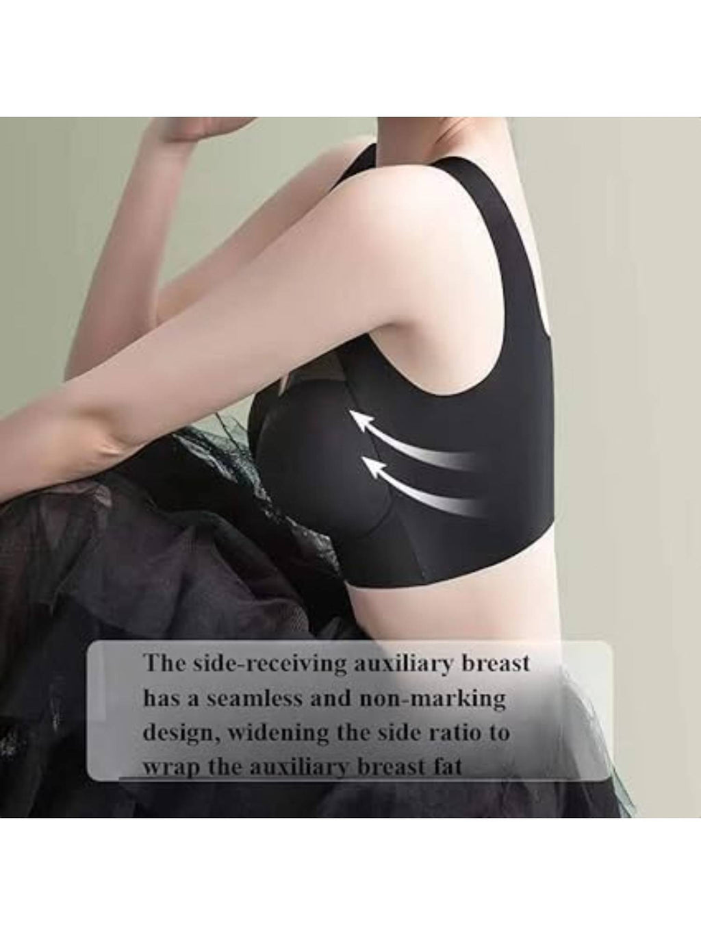 Women Black Full Coverage Seamless Pushup Every Day Bralette Sporta Workout Bra | sb09 - view 2