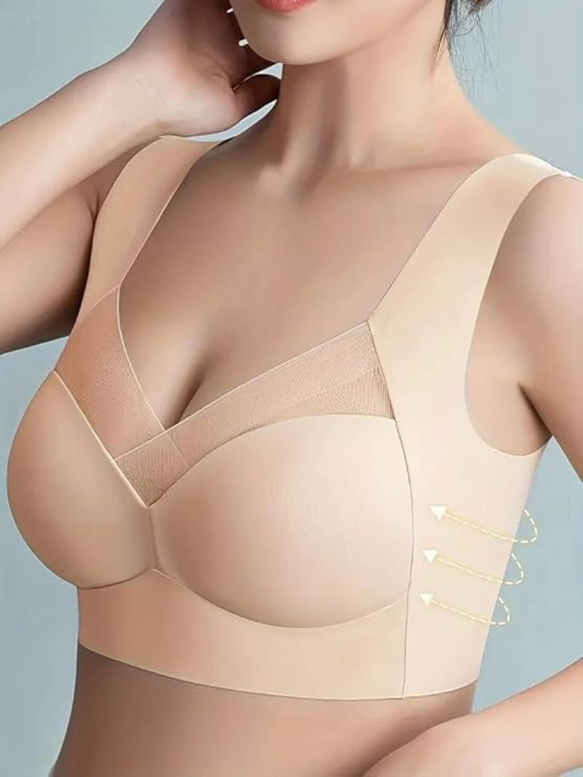 Women Grey Full Coverage Seamless Pushup Every Day Bralette Sporta Workout Bra | sb09 - view 10