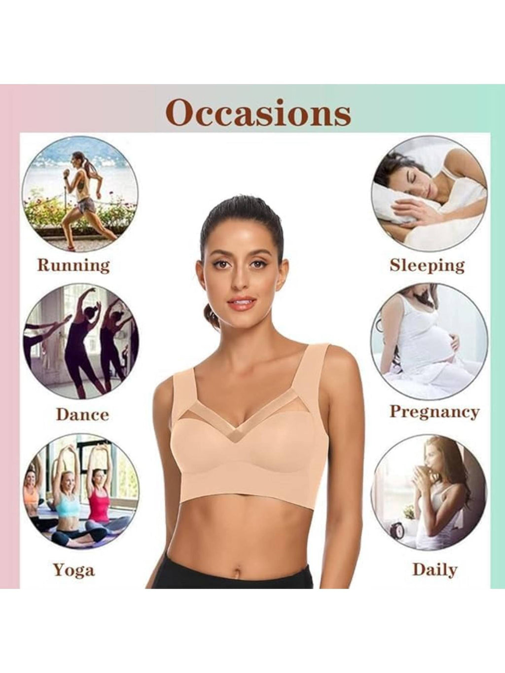 Women Grey Full Coverage Seamless Pushup Every Day Bralette Sporta Workout Bra | sb09 - view 14