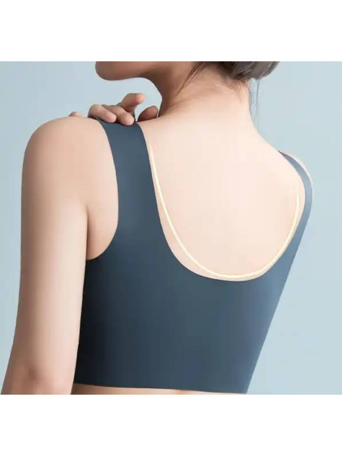 Women Grey Full Coverage Seamless Pushup Every Day Bralette Sporta Workout Bra | sb09 - view 4