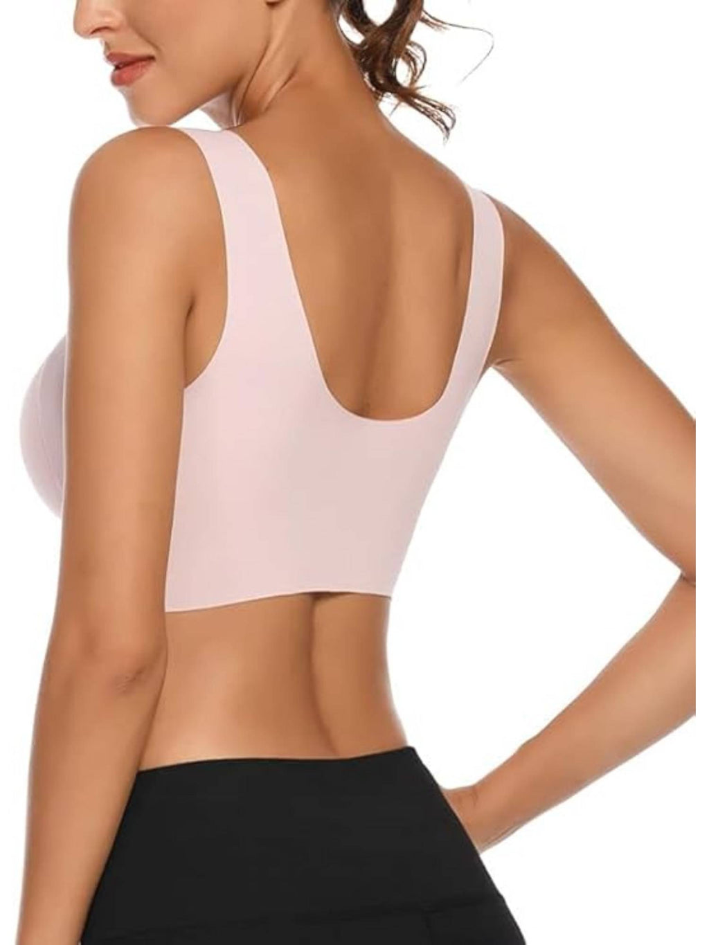 Women Grey Full Coverage Seamless Pushup Every Day Bralette Sporta Workout Bra | sb09 - view 6