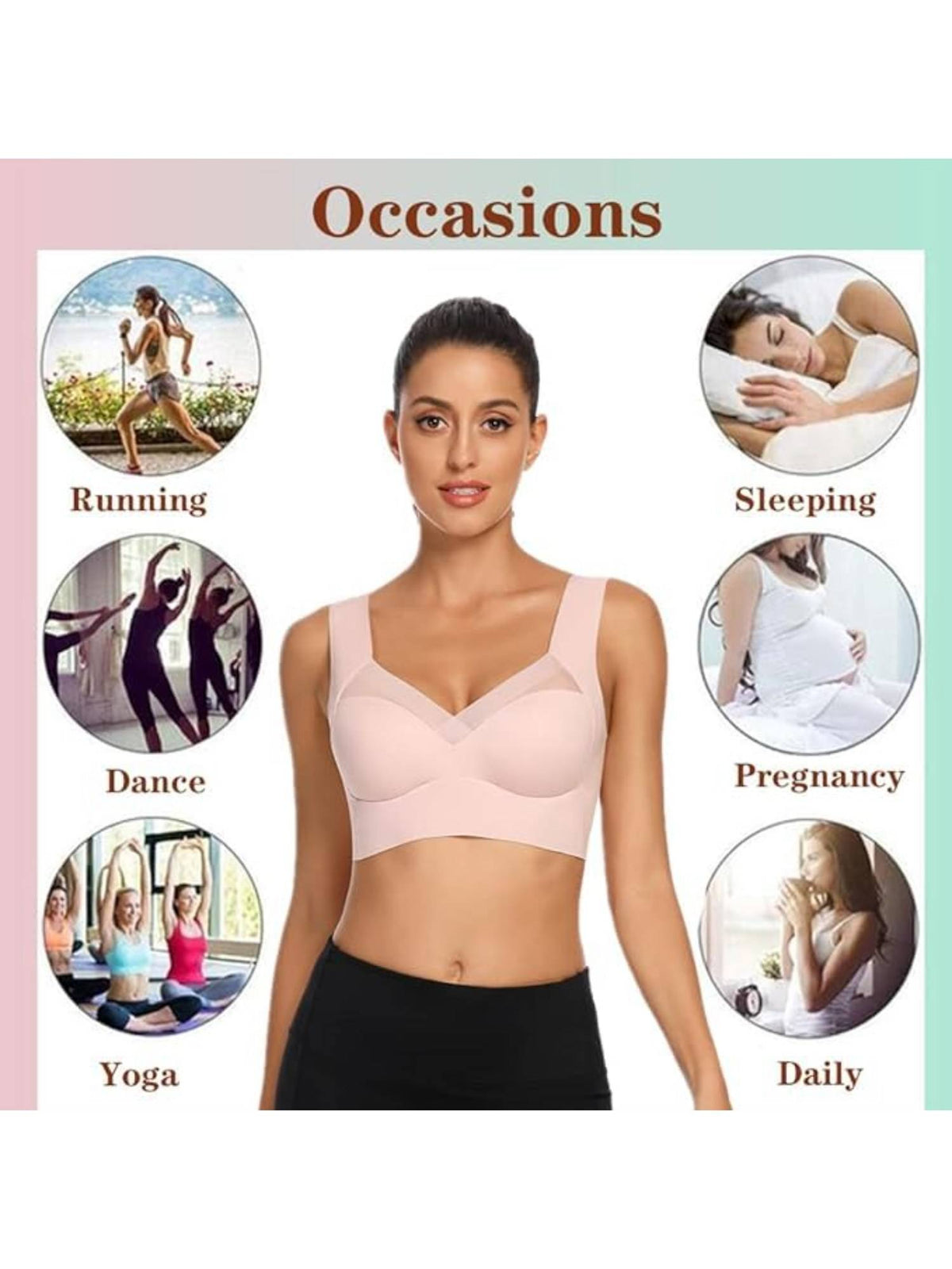 Women Grey Full Coverage Seamless Pushup Every Day Bralette Sporta Workout Bra | sb09 - view 7