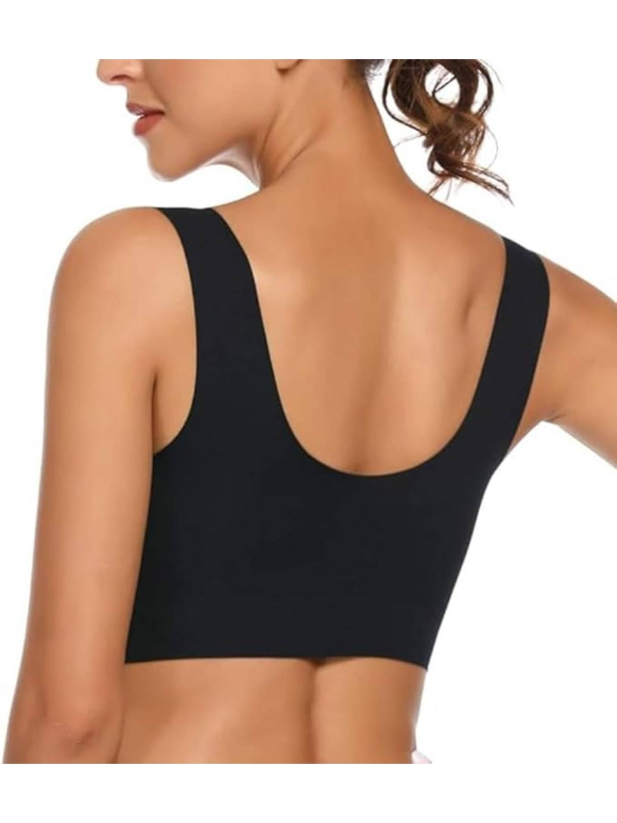 Black Full Coverage Bras for Women Comfy No Underwire Plus Size Bra High Impact | sb09 - view 2