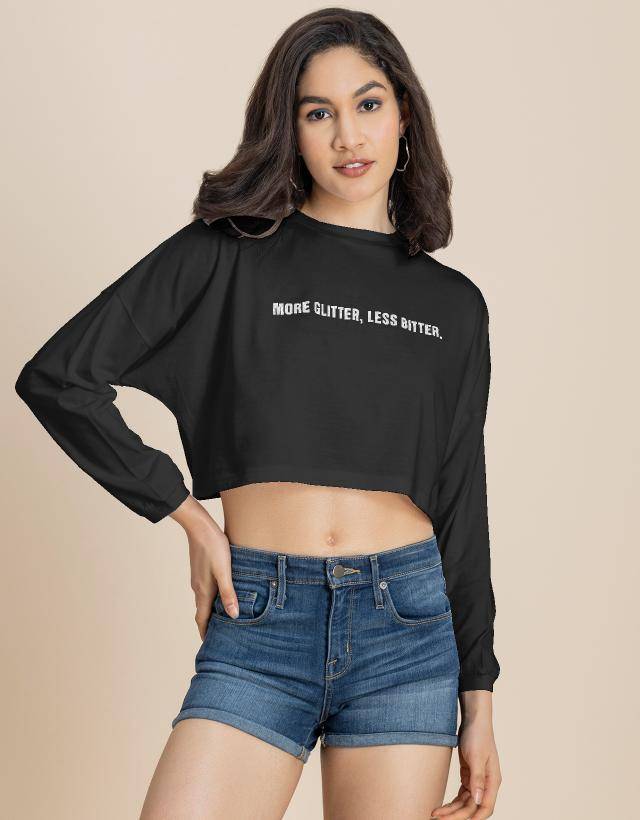 Full Sleeves Boxy Crop Top For Women | CT61 - view 1