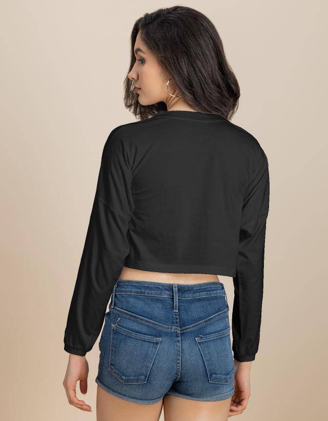 Full Sleeves Boxy Crop Top For Women | CT61 - view 3