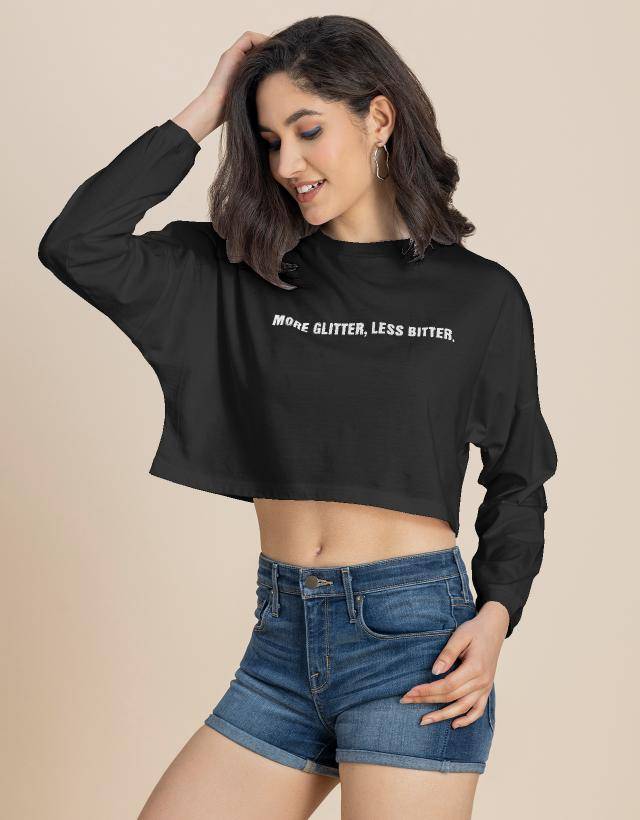Full Sleeves Boxy Crop Top For Women | CT61 - view 5