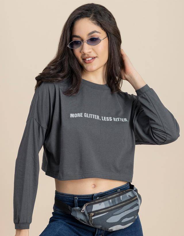 Full Sleeves Boxy Crop Top For Women | CT61 - view 27
