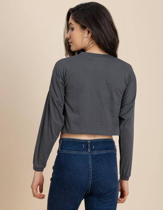 Full Sleeves Boxy Crop Top For Women | CT61 - view 29