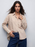 Brown Stripes Cotton Shirt | S67 - view 1