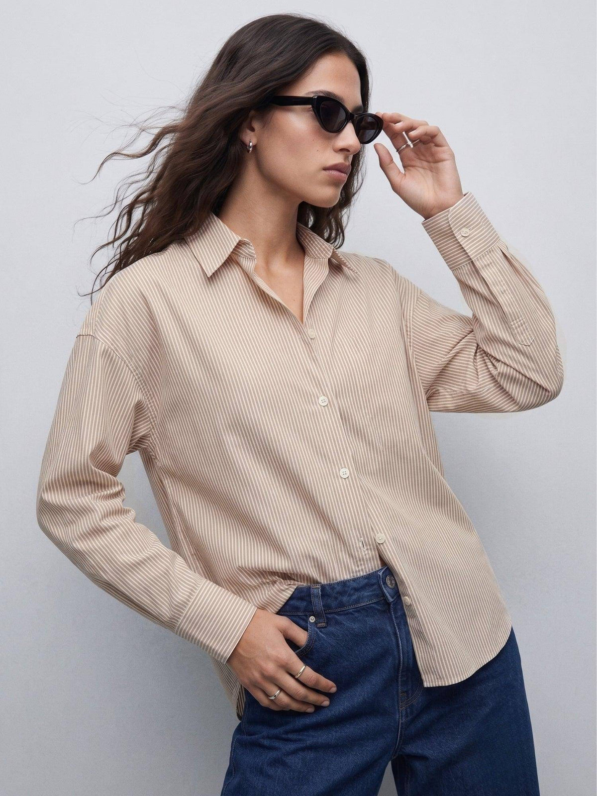 Brown Stripes Cotton Shirt | S67 - view 2