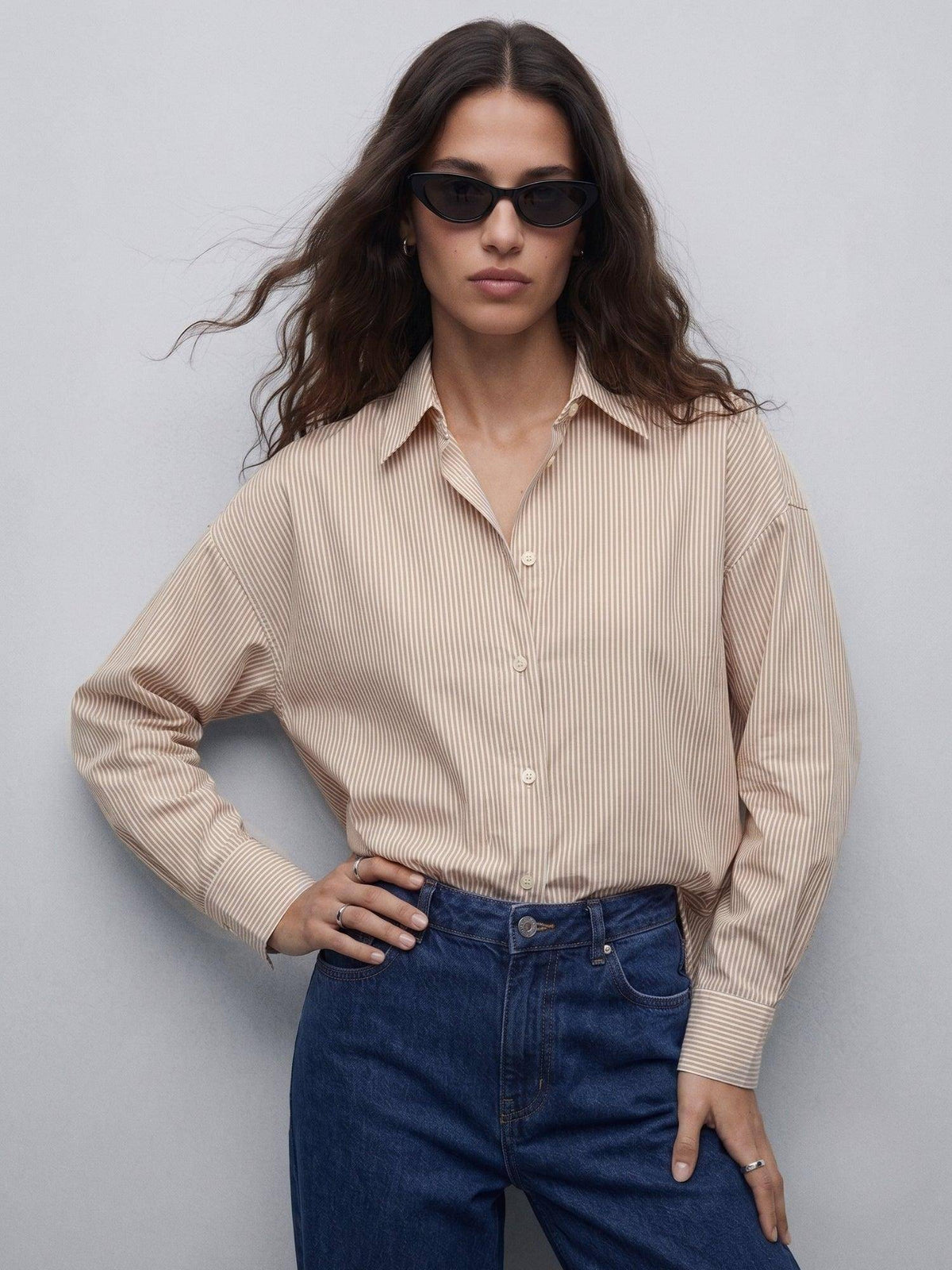 Brown Stripes Cotton Shirt | S67 - view 3