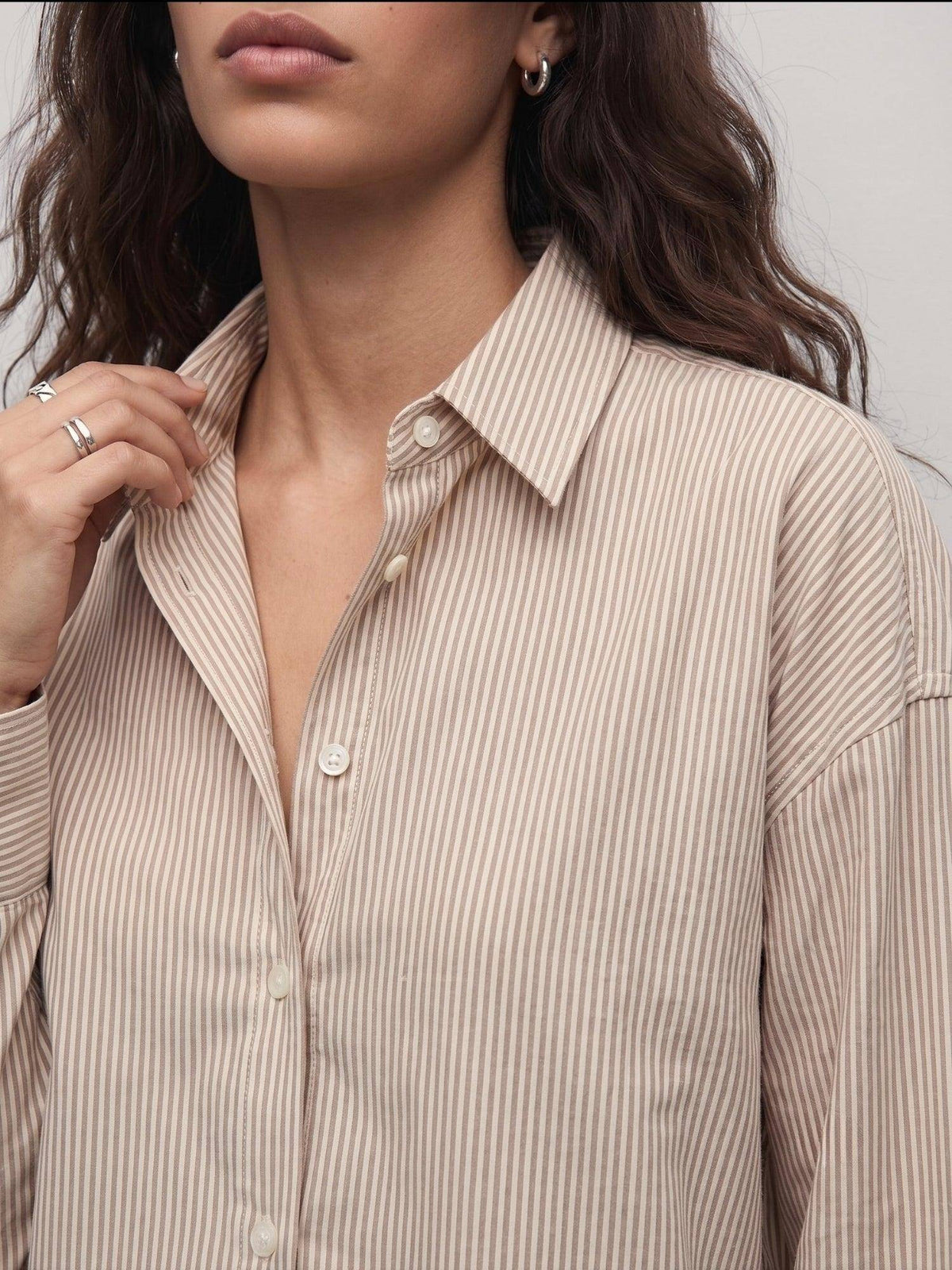 Brown Stripes Cotton Shirt | S67 - view 5