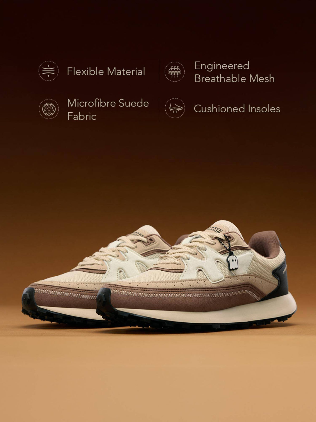 Milano: Walnut Women Beige Sneakers | SN09 - view 3