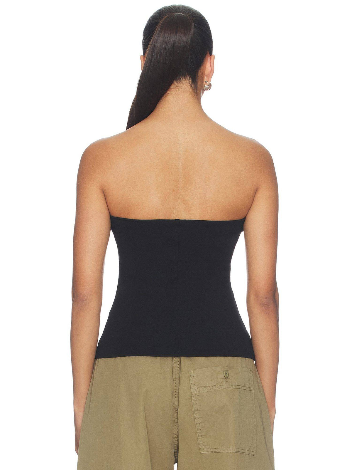 Knit Women's Sleeveless Strapless/Tube Tube Top Black | TT90 - view 4