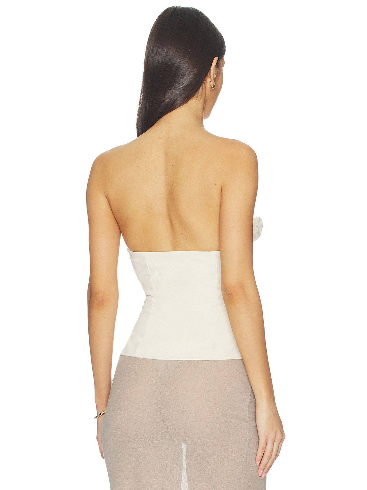 Hestia Women's Strapless Sweetheart Fitted Top Off White | TT90 - view 4