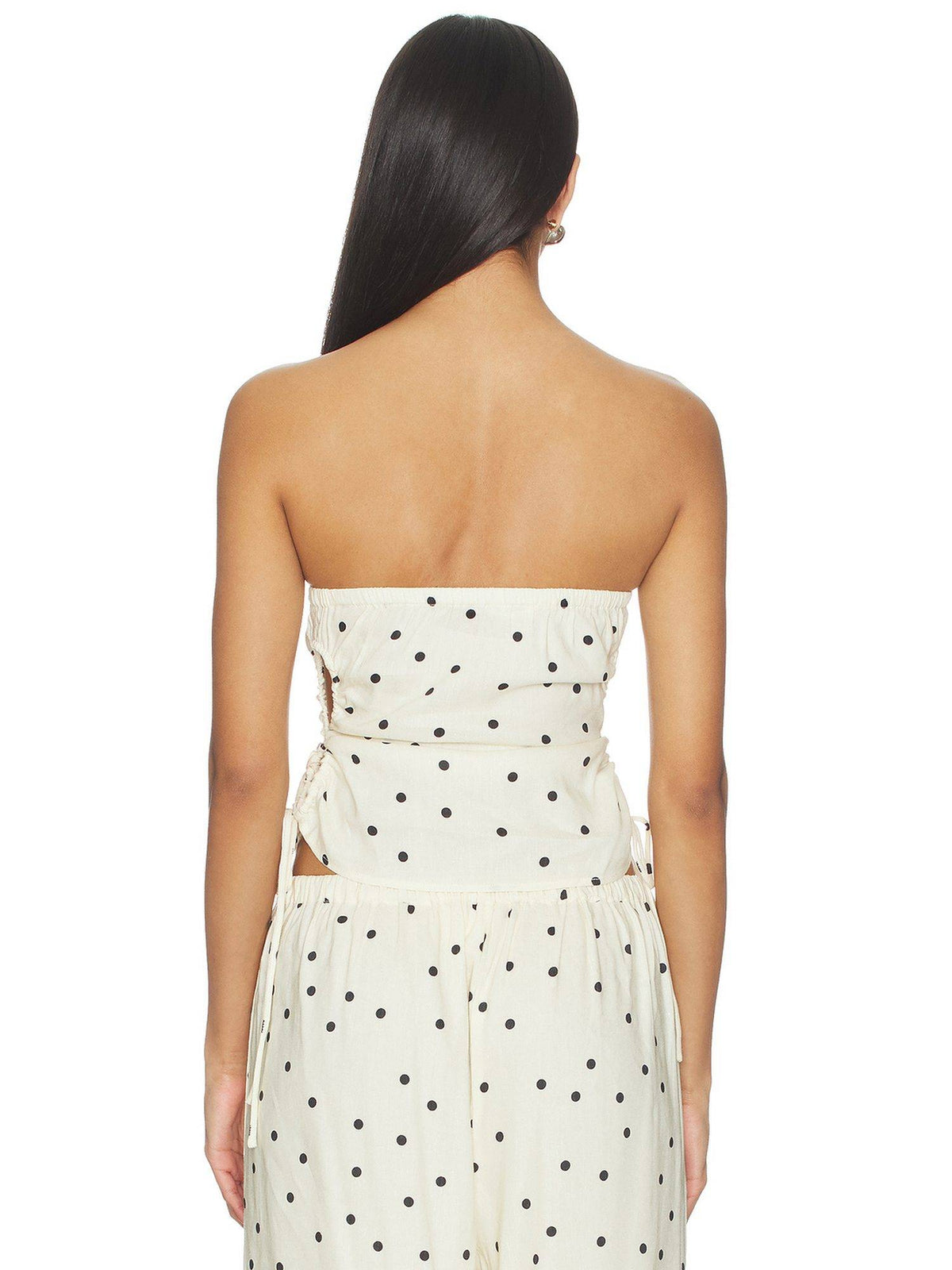 Women's Polka Dot Strapless Tube Top Off White | TT90 - view 4