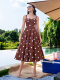 AEOY Brown Polka Midi Dress | D56 - view 1
