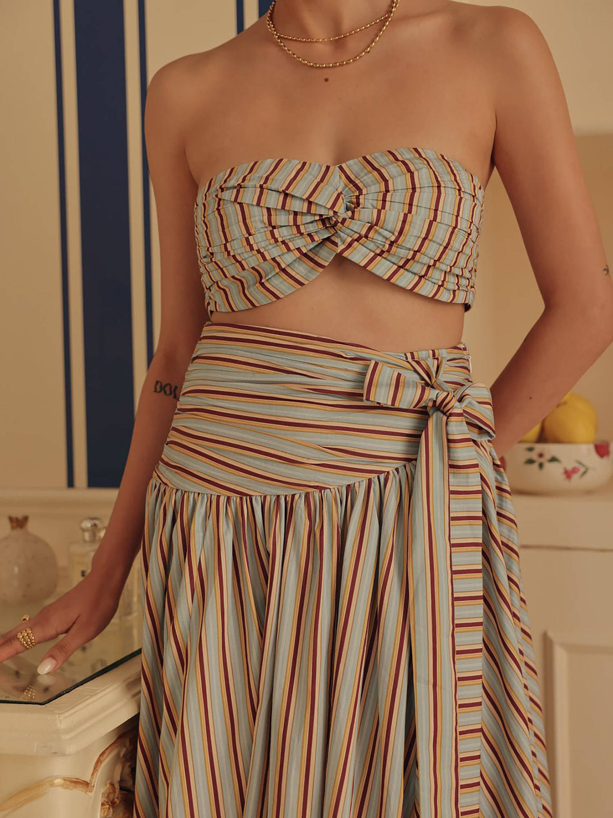 Multi-Colour Cabana Crop Top | TT90 - view 1