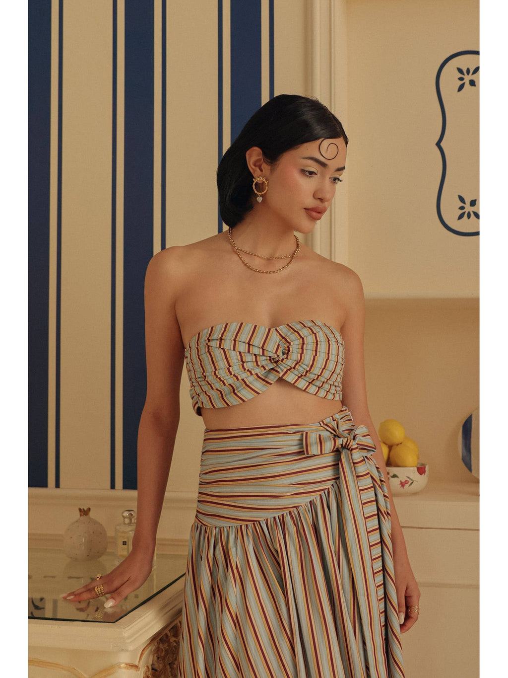 Multi-Colour Cabana Crop Top | TT90 - view 3