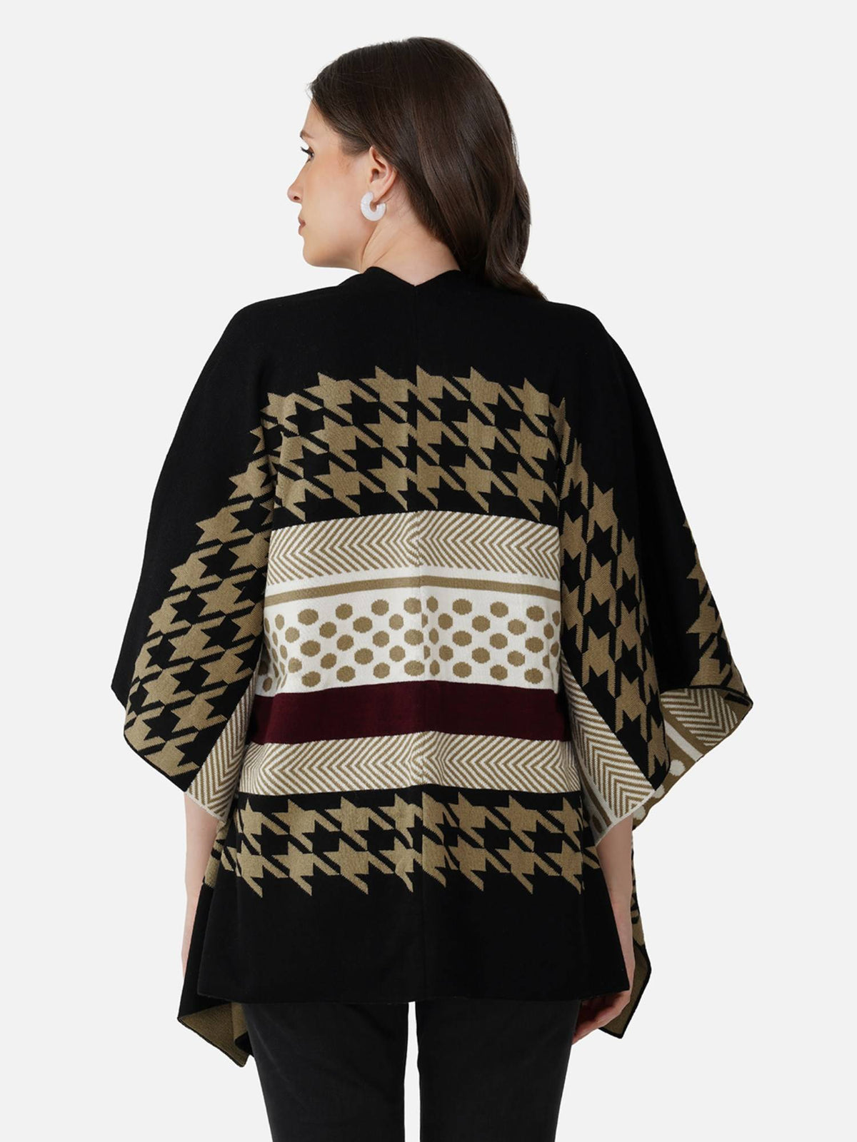 Women Multicolor Printed Tiramisu Cape Shrug | JC78 - view 2