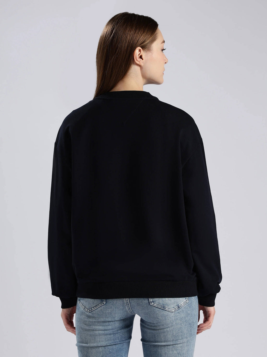 Regular Fit Cotton Round Neck Navy Blue Sweatshirt | HD56 - view 2