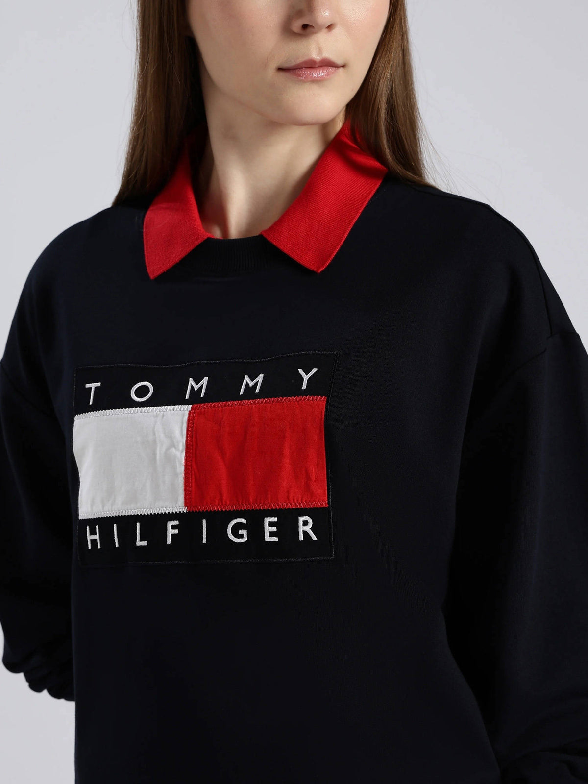 Regular Fit Cotton Round Neck Navy Blue Sweatshirt | HD56 - view 3