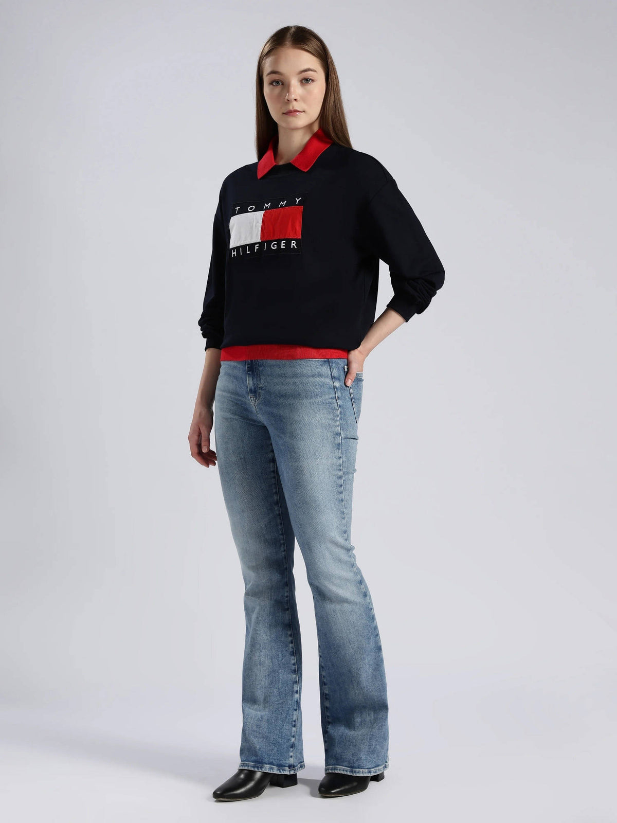 Regular Fit Cotton Round Neck Navy Blue Sweatshirt | HD56 - view 6