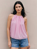 Black Halter Neck Solid Top | HT67 - view 4