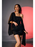 Elowen Black Lace Corset Scarf Top | TT90 - view 1