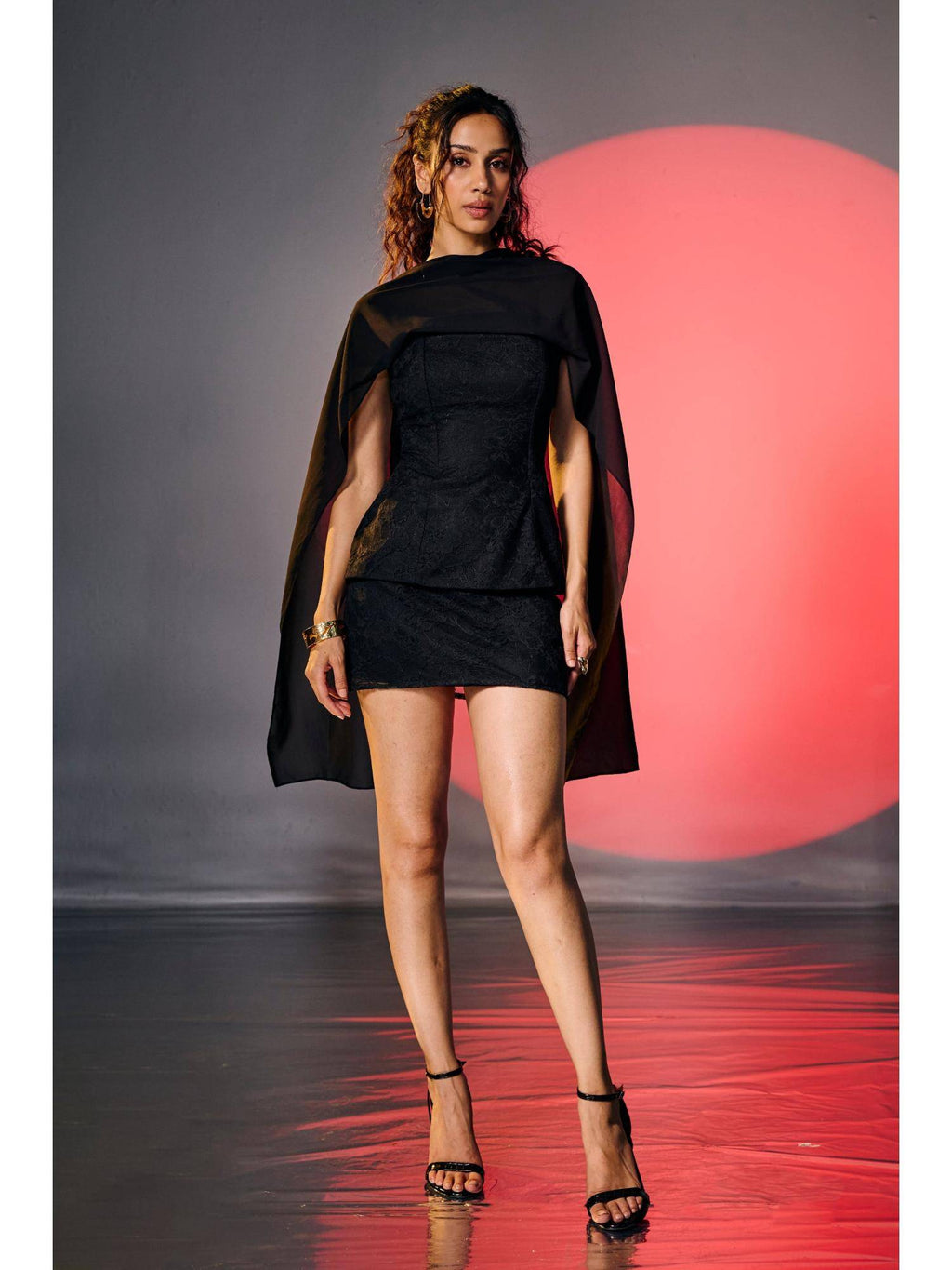 Elowen Black Lace Corset Scarf Top | TT90 - view 5