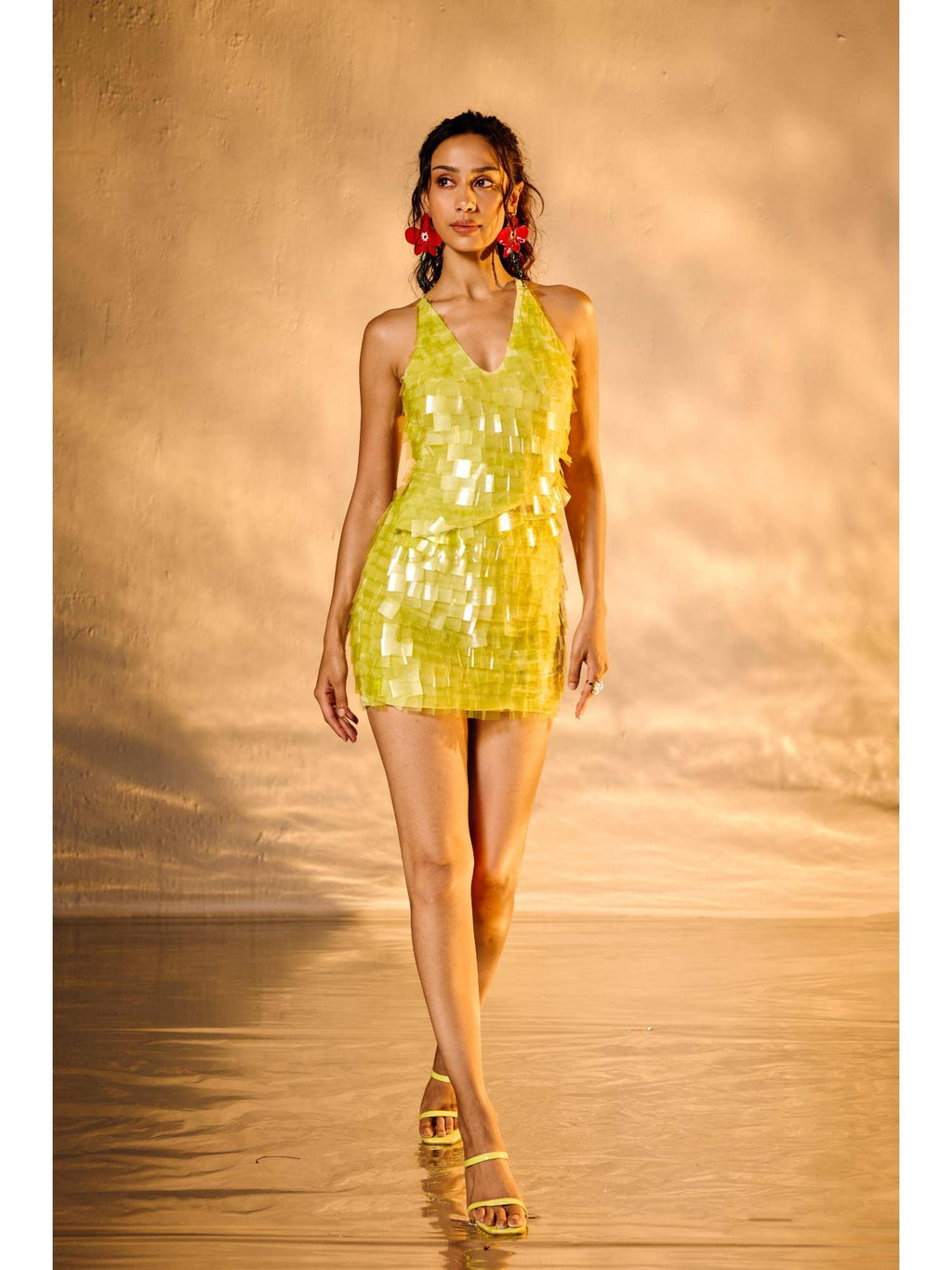Martini Green Sequin Backless Top | CT61 - view 4