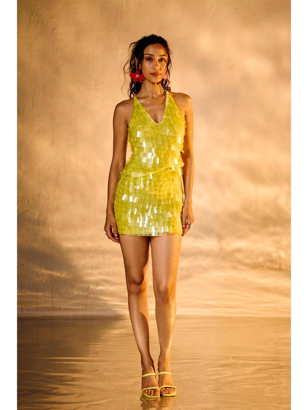 Martini Green Sequin Backless Top | CT61 - view 5