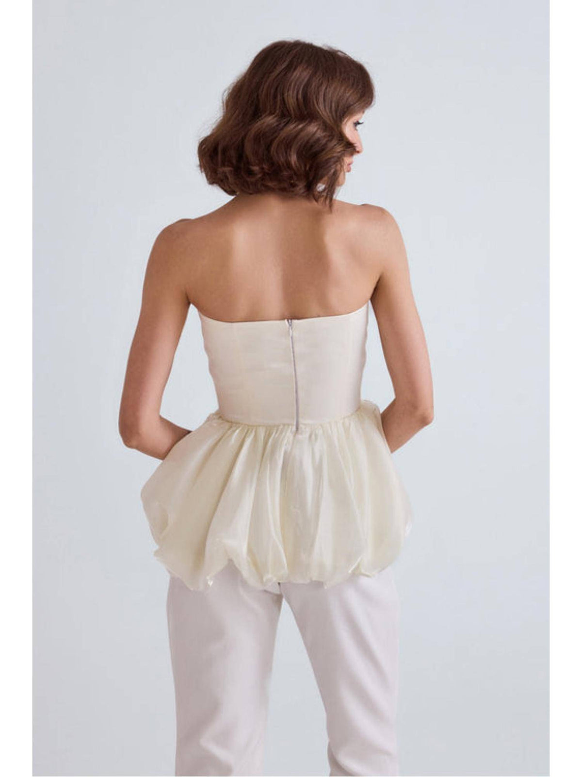 Cruz Organza Solid Cream Top | TT90 - view 2