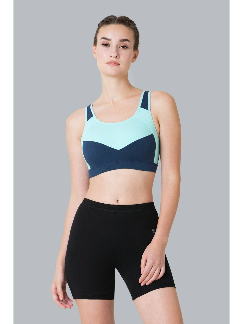 Van Heusen Proactive Women Anti Bacterial & Wireless Racerback Sports Bra - Space Grey | sb09 - view 1